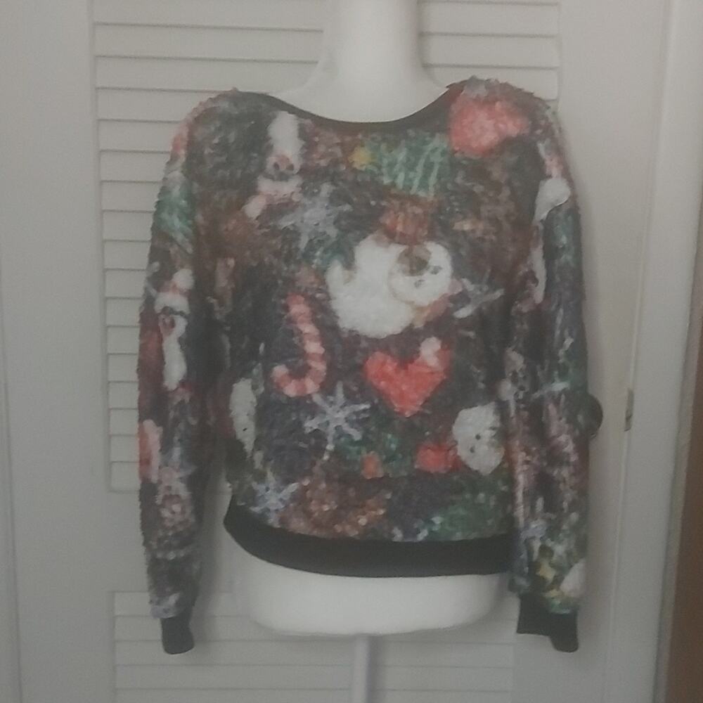NOBO No Boundaries Christmas Sweater L Ugly Xmas Holiday Dopamine Winter Comfy
